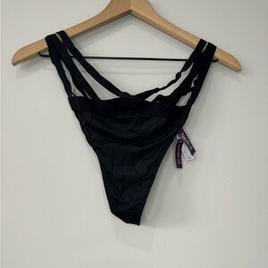 Adore Me NWT Black Strappy Lingerie Thong Panties size 3X